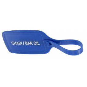 Blue Chain & Bar Oil Container ID Tag