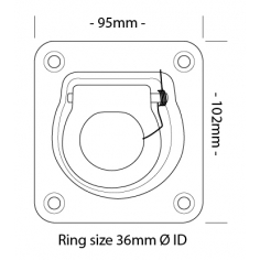 95 X 102mm Tie Down Ring Stainless Steel