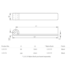 H73340BK 340mm Sideboard Hinge Black