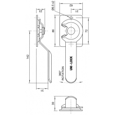 F20011-ZP Mini Fastener L/H Bolt on ZP