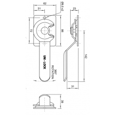 F20012-ZP Mini Fastener R/H Bolt on ZP