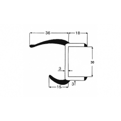Durometer Black / Grey 30mm x 3 mtr