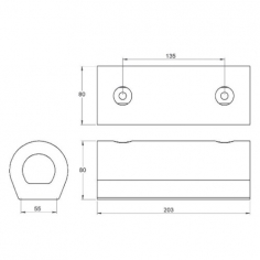 200 x 80mm Bump Rubber Round