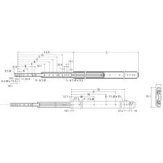 Heavy Duty 227kg Non-Locking Drawer Slides