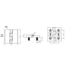 50 x 50mm Zinc Screw-on Hinge w/M6 Studs