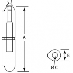 Weld On Hinge, Mild Steel/ Brass Pin (Grease Nipple)