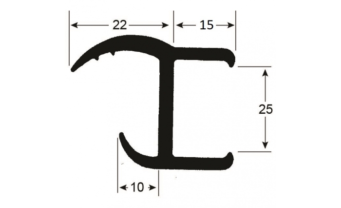 Pan Door Seal Rubber H Section