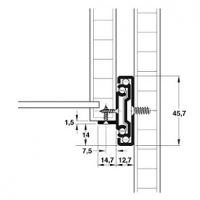 Base Mount 45Kg Drawer Slide