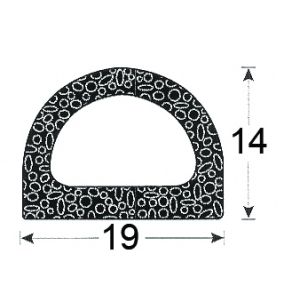 X135HT 3/4 X 9/16 D Self Adhesive Rubber