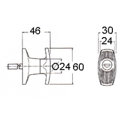 " T" Chrome Handle Small Front Fix Locking