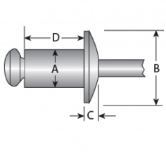 Marson Rivet 3/16" AL/ST Dome