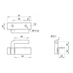 Angle Bolt On Gudgeon 33231