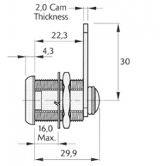 Barrel Cam Lock 22