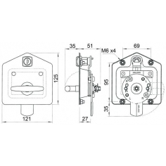 Drop "T" Lock Only S/S  3 Way