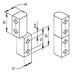 Hinge Solid Brass 2516