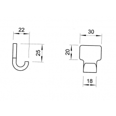 1138.98 Hook Plate Black  Steel