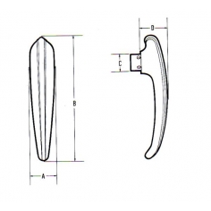 Inside Door Handle Chrome 3/8"
