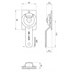 Mini Fastener Centre Position ZP Bolt On