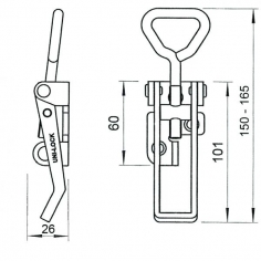Occo 303  S/Steel Over Centre Catch
