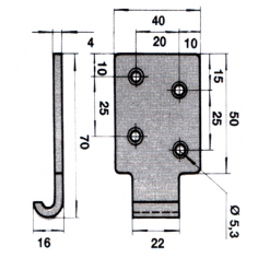 Ojop 22. ASS S/S Hook Plate
