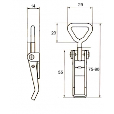 Ojop 701S ZP Steel Over Centre Catch Non Locking