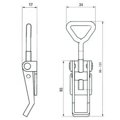 Ojop 702S ZP Steel Over Centre Catch Non Locking