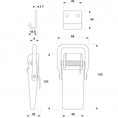 Over Centre Catch ZP Steel 47021