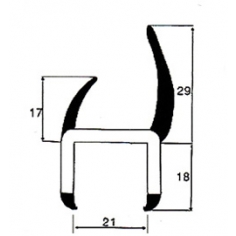 Pan Door Seal Plastic & Rubber H Section 21