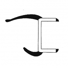 Pan Door Seal Plastic & Rubber H Section 26