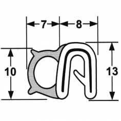 Pinchweld & Rubber on Side Black 60-052