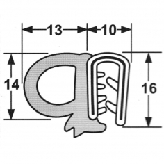 Pinchweld & Rubber on Side Black 60-055
