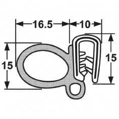 Pinchweld & Rubber on Side Black 60-054