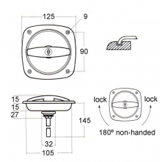 Recessed Plate & T Locking Handle