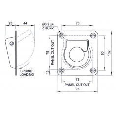 Tie Down Rings Recessed 101 x 95mm