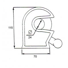 Tipper Tail Gate Latch 24mm